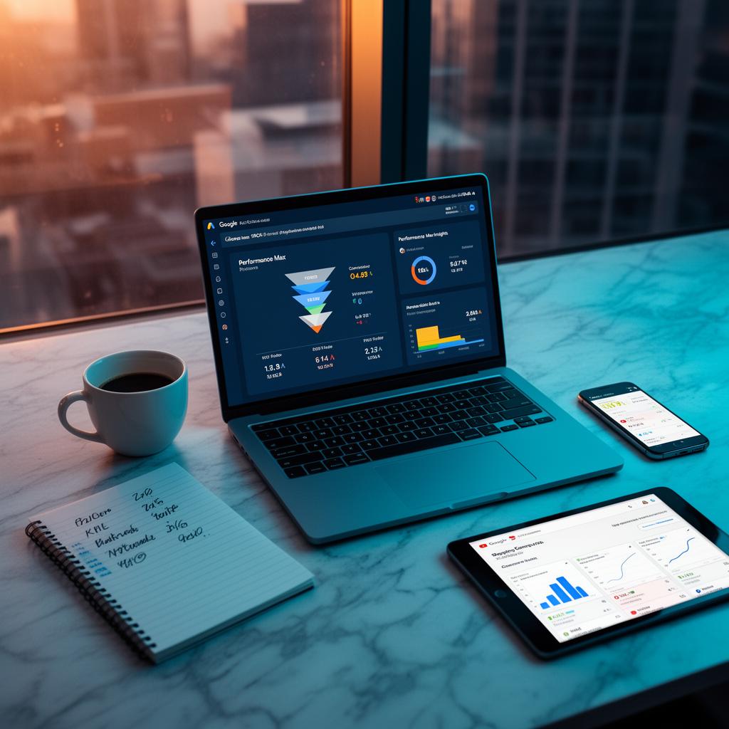 Google Ads performance dashboard with PPC and conversion analytics
